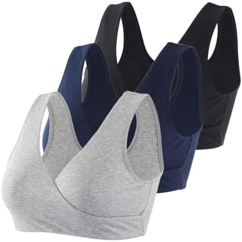Women's Cotton Wireless Sleep Bra for Nursing and Maternity