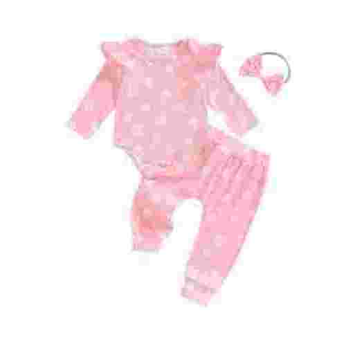 Suealasg Newborn Baby Girl 3Pcs Fall Outfits Long Sleeve Daisy Print Romper +Long Pants+Headband Set 3 6 12 18 Months Infant Girl Autumn Clothes