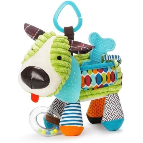 Skip Hop Bandana Buddies Baby Activity and Teething Toy with Multi-Sensory Rattle and Textures, Puppy
