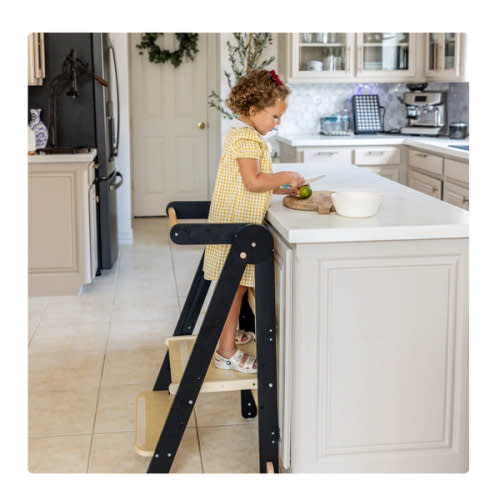 HARPPA Nordi | Foldable Toddler Tower – Compact Montessori-Inspired Standing Tower for Ages 2–6, Wooden Convertible Tower for Kitchen, Bathroom & More