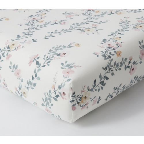 Mischa Blossom Organic Crib Fitted Sheet | Pottery Barn Kids