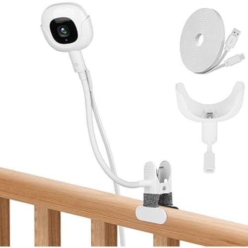 Baby Monitor Clip Charger Mount for Nanit Pro Baby Monitor With Type-C Charging Port Connector mount and 10FT Power Cable,Travel Baby Monitor Accessory without Tool or Wall Damage(Camera not Included)