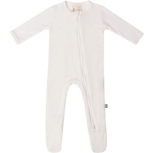 KYTE BABY Unisex Zipper Closure Footies, Rayon Made From Bamboo, 0-24 Months - 6-12 Months - Cloud