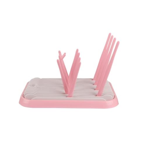 Altibrant Baby Bottles Drying Rack, Folding Drainer for Feeding Bottles Accessories Dryer Holder(Pink)