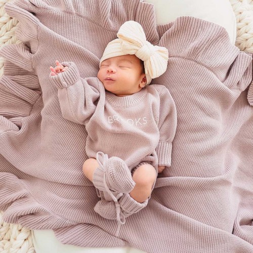 Personalized Knit Sweater Bubble Romper | Iris