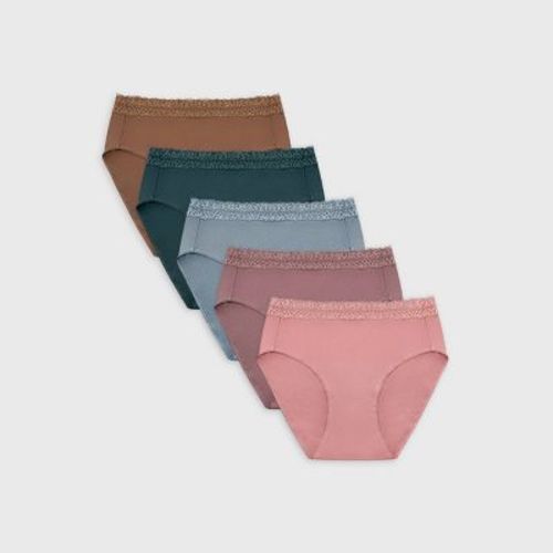 Kindred Bravely Women's 5pk Lace Post-partum Briefs - Dusty Hues 1x