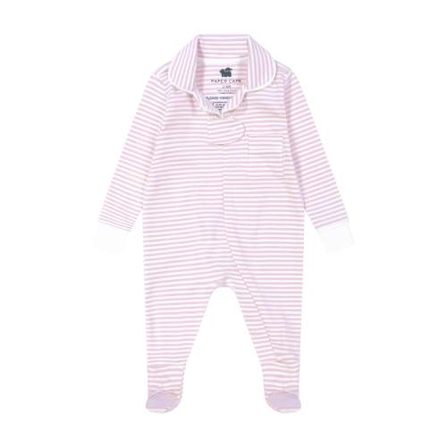classic pajama footie - pink stripe
