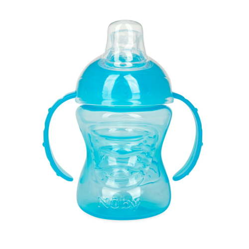 Nuby No-Spill Grip N' Sip Blue Soft Spout Sippy Cup, 8 fl oz