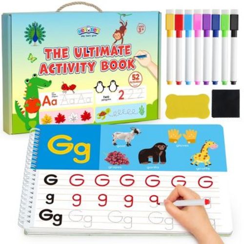 BenBen Preschool Learning Activities, 50 Pages, Tracing Books for Kids 3-5, Writing Practice Book