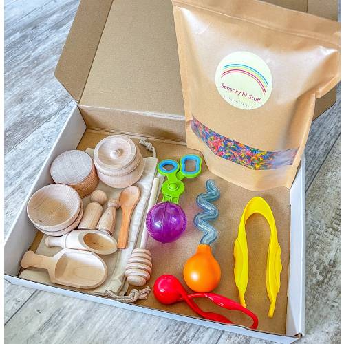 FULL Small Sensory Starter Set, Small wooden sensory bin tools, Learning Resources tools, Montessori