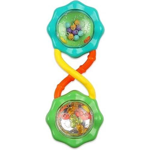 Bright Starts Rattle & Shake Barbell Toy, Ages 3 Months and Up Green