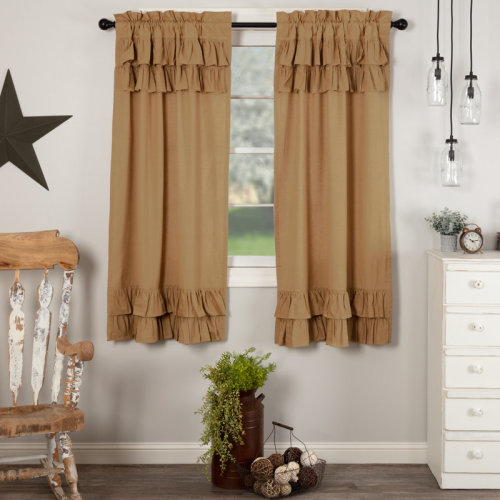 August Grove® Dunster Cotton Blend Solid Room Darkening Rod Pocket Curtain Panels & Reviews | Wayfair
