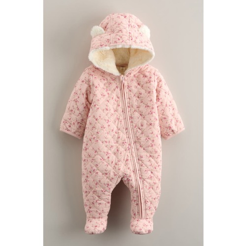 Hooded Quilted Fleece Lined Bunting, 6M