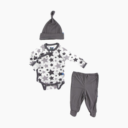 KicKee Pants Essentials Kimono Gift Set - Feather Rain Stars, Newborn