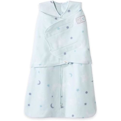 HALO Micro-Fleece Sleepsack Swaddle, 3-Way Adjustable Wearable Blanket, TOG 3.0, Modern Stars, Small, 3-6 Months