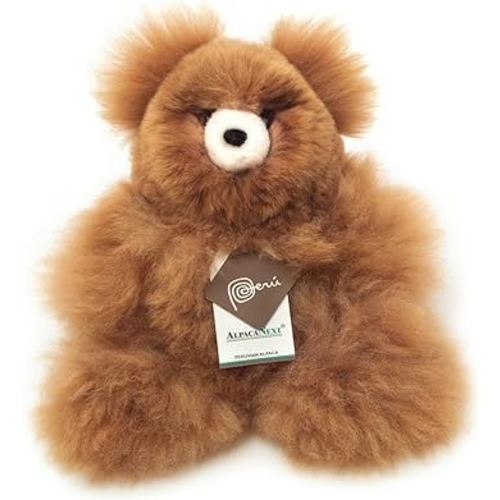 Realistic Soft and Cuddly Baby Alpaca Teddy Bear, Premium Stuffed Toy (9 inches, Brown)