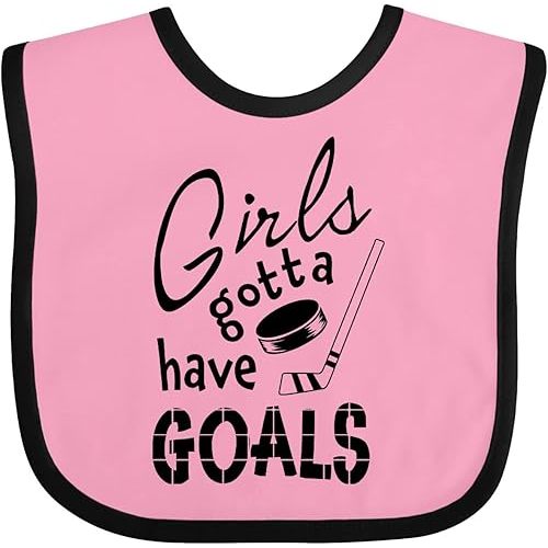 inktastic Girls Gotta Have Goals- Hockey Player Baby Bib
