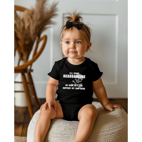 Headbanging Baby Onesie | Goth Onesie Punk Onesie Metal Onesie Goth Baby Clothes Goth Baby Stuff Gothic Baby Clothes Gothic Baby Clothing