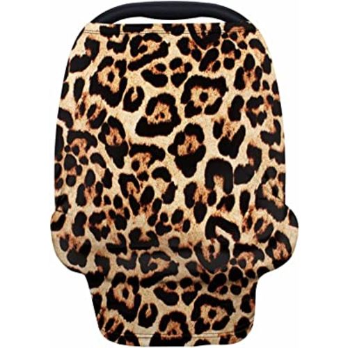 Forchrinse Leopard Print Nursing Cover Breastfeeding Scarf Soft Car Seat Cover for Babies Infant Carseat Canopy Multi-Use Cover Stroller Cover