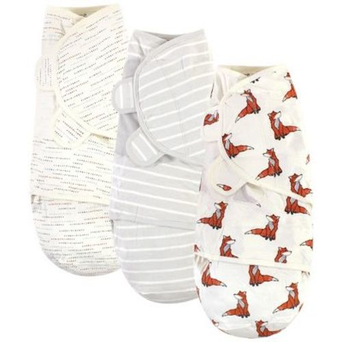 Touched By Nature Baby Boy Organic Cotton Swaddle Wraps, Boho Fox, 0-3 Months