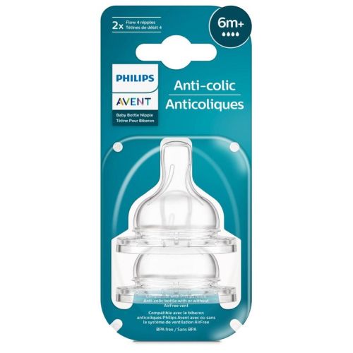 Philips Avent 2pk Anti-colic Baby Bottle Nipple - Fast Flow