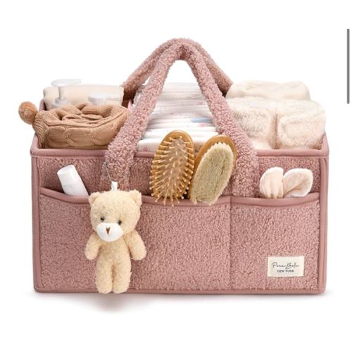 Amazon.com : PeraBella Baby Diaper Caddy Organizer with Handle, Boy & Girl Shower Gift Basket, Portable Diaper Storage Basket Bin for Wipes, Newborn Baby Essentials Registry Search Must Haves, Car Caddy Organizer : Baby
