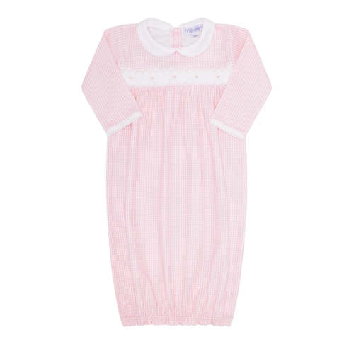 Pink Gingham Smocked Gown