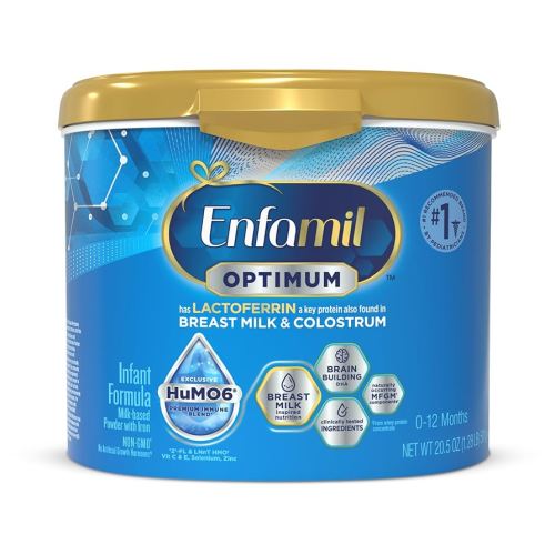 Enfamil Optimum Baby Formula, Our Closest Formula to Breast Milk, Immune-Supporting Lactoferrin also found in Breast Milk, Brain-Building DHA, 20.5 Oz