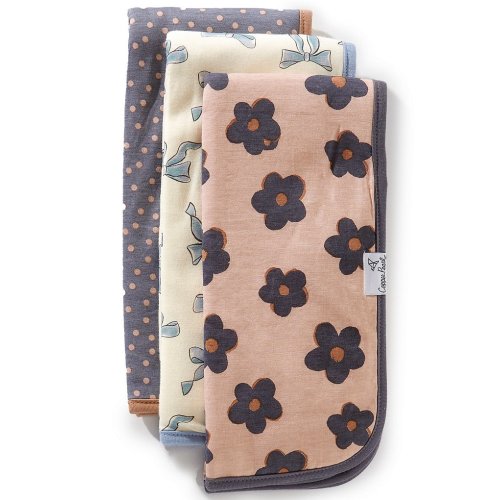 Copper Pearl Baby Girls Gemma Print Oversized Burp Cloths 3-Pack
