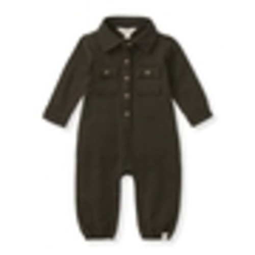 Button Down Organic Cotton Jumpsuit - Hunter