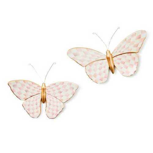 MacKenzie-Childs | Rosy Check Wall Decor Butterfly Duo