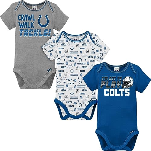 Gerber Baby NFL Team 3 Pack Short Sleeve Onesie Bodysuit