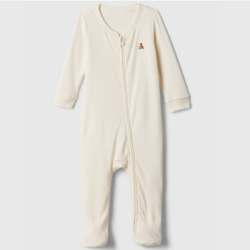 Baby Ribbed Two-Way Zip One-Piece