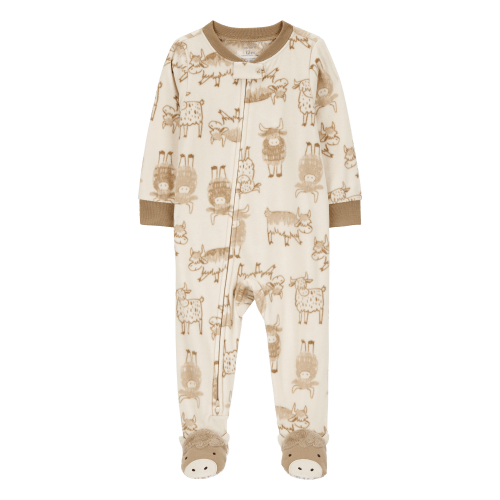 Baby 1-Piece Cow Print Fleece Footie Pajamas - Carter's | Carter's