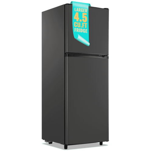 WANAI 4.5 Cu.ft Large Size Mini Fridge with 7 Adjustable Thermostat Compact Refrigerator Dark Grey