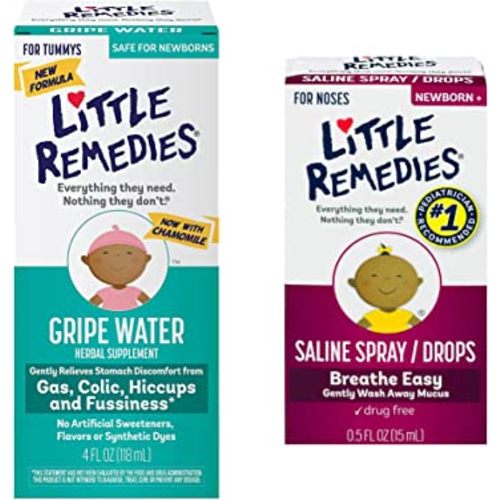 Little Remedies Infant Gas and Nose Solutions (1-0.5 oz Saline Spray and Drops, 1-4 oz Fast Acting Gripe Water)