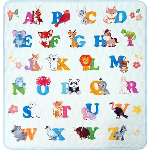 Baby Mat for Floor, Baby Play Mat 50”x50” Playpen Mat, Thick, Cushioned, Non-Toxic, Foldable, Washable, Non-Slip Play Mat for Babies Infants & Toddlers, Tummy Time Crawling Activity Playmats