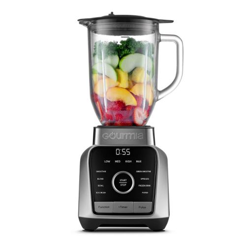 Gourmia Digital Blender With 8 Total Blend Programs, 4 Speeds & Round-plated Tamper Gray: 1500w, Crushes Ice, Smoothie Maker