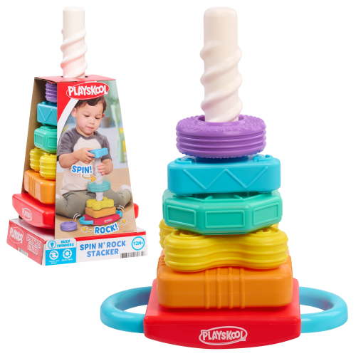 Playskool Spin 'N Rock Stacker - Baby Learning Toy for Sorting & Spinning Fun for Toddlers