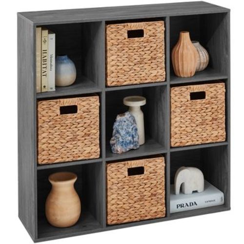 Best Choice Products 9-Cube Bookshelf, 11in Display Storage Organizer w/ 3 Removable Back Panels - Black
