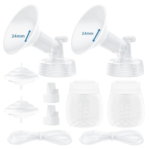 Breast Pump Parts Compatible with Spectra Replacement Pump Parts, Spectra Pump Parts, Spectra Breast Pump, Spectra Bottles, Spectra s1 s2 Pump Parts, Spectra Flange 24mm Full Set Replacements 2 Set