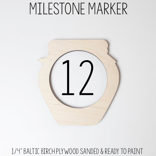 Honey Pot Milestone Marker, Baby Milestone Blanket Marker, Baltic Birch Wood Milestone Marker, Blanket Monthly Marker, Bee Honey Photo Prop