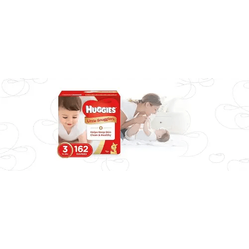 Huggies Little Snugglers Baby Diapers, Size 3, Unscented, Hypoallergenic, DryTouch Liner, Pocketed Waistband, Wetness Indicator, Double Grip Strips
