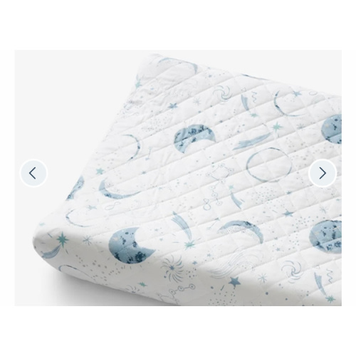 Night Sky Classic Cool Organic Cotton Percale Quilted Changing Pad Cover