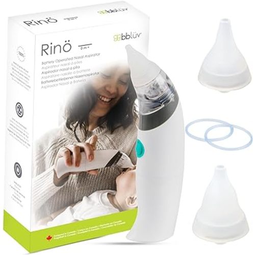 bblüv– Rinö - Baby Nasal Aspirator - Nasal Aspirator For Babies, Safe, Fast & Hygienic Mucus Cleaner For Newborns & Toddlers, White