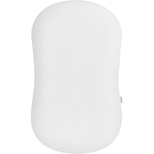 Muslin Baby Lounger Cover, Newborn Lounger Cover, Soft Cotton Breathable Lounger Pillow for Boys Girls Infant, Cover Only (White)