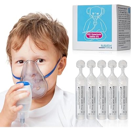 NAVEH PHARMA RSV Gentle Respiratory Relief: Baby-Friendly 3% Hypertonic Saline Solution for Nebulizer | Soothing Inhalation for Little Ones | 25 Vials x 5ml | Easy Clearing of Tiny Lungs & Congestion