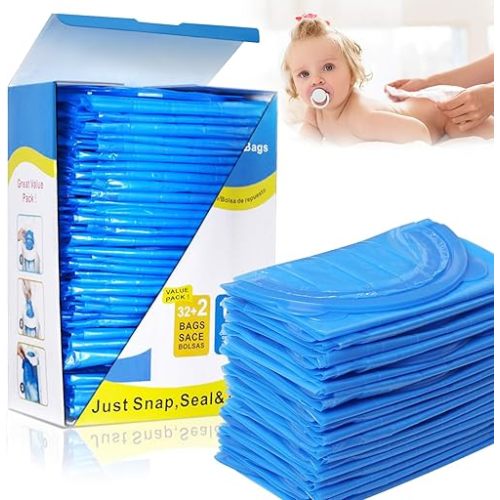 Diaper Pail Refill Bags, 34 Count, Holds 1088 Diapers, Fully Compatible with Arm & Hammer Diaper Pail Disposal System