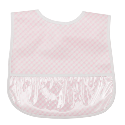 Wipeable Bib, Pink Check
