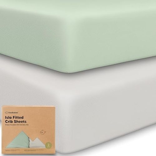 2-Pack Crib Sheets for Boys,Girls - Viscose Derived from Bamboo Fitted Crib Sheet, Organic Baby Crib Sheets, Crib Mattress Sheet,Toddler Bed Sheets,Baby Sheets for Crib Fitted Sheets(Sage)